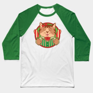 Blep Christmas Cat Baseball T-Shirt